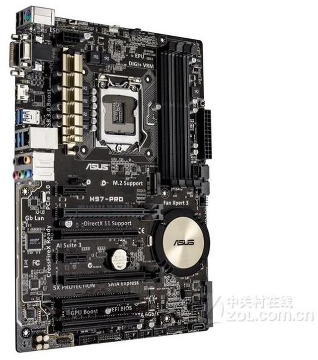 Alt view image 2 of 3 - ASUS H97-PRO LGA 1150 Intel H97 DDR3 32GB ATX Motherboard