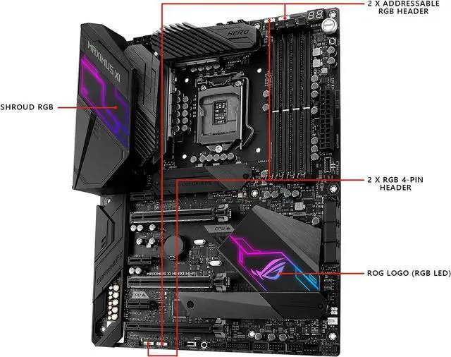 Alt view image 2 of 6 - ASUS ROG Maximus XI Hero (Wi-Fi) Z390 Gaming Motherboard LGA 1151 (300 Series) ATX Onboard 802.11 ac