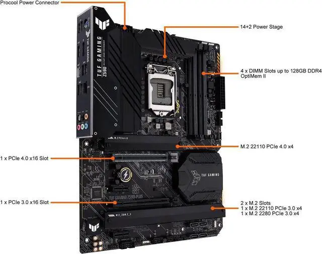 Alt view image 3 of 5 - ASUS TUF GAMING Z590-PLUS LGA 1200 ATX Intel Motherboard