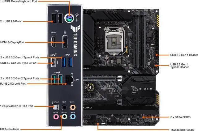 Main image of ASUS TUF GAMING Z590-PLUS LGA 1200 ATX Intel Motherboard
