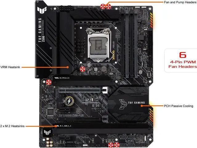 Alt view image 4 of 5 - ASUS TUF GAMING Z590-PLUS LGA 1200 ATX Intel Motherboard