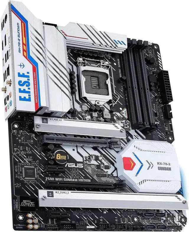 Alt view image 3 of 6 - ASUS Z590 WIFI GUNDAM EDITION LGA 1200 ATX Intel Motherboard