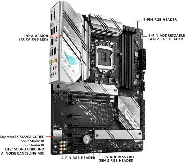 Alt view image 3 of 4 - ASUS ROG STRIX B560-A GAMING WIFI LGA 1200 ATX Intel Motherboard