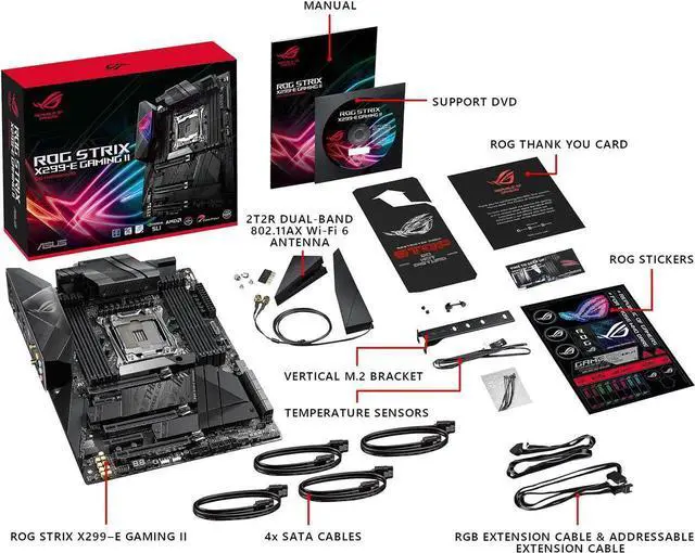 Alt view image 5 of 5 - ASUS ROG Strix X299-E Gaming II LGA 2066 ATX Intel Motherboard