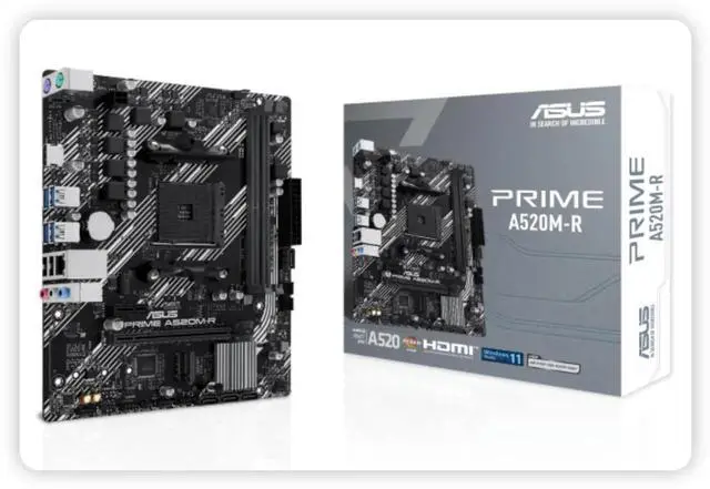 Main image of ASUS PRIME A520M-R motherboard, supports CPU 5600/5500 (AMD A520/Socket AM4), micro-ATX
