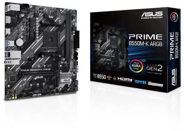 Main image of Asus PRIME B550M-K ARGB AM4 AMD B550 DDR4 motherboard DisplayPort