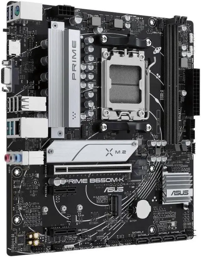 Alt view image 5 of 5 - Asus PRIME B650M-K Micro-ATX motherboard with DDR5 PCIe 5.0 M.2 2.5Gb