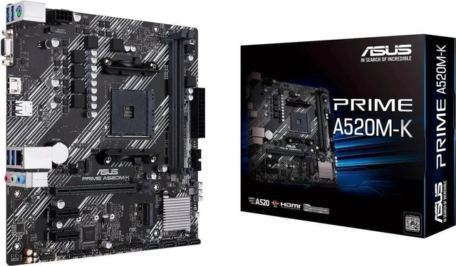 Main image of ASUS PRIME A520M-K AM4 AMD A520 Micro ATX AMD Motherboard