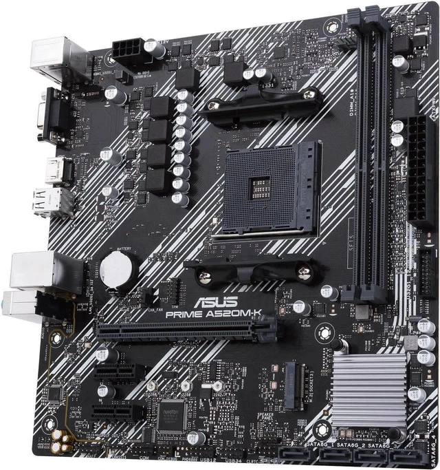 Alt view image 4 of 5 - ASUS PRIME A520M-K AM4 AMD A520 Micro ATX AMD Motherboard