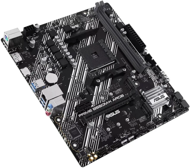 Alt view image 2 of 6 - ASUS PRIME B550M-K ARGB AMD B550 (Ryzen AM4) mATX motherboard,M.2 slot,PCIe 4.0,Realtek 1G wired LAN,DisplayPort/HDMI,SATA 6 Gbps,USB 3.2 Gen 1 rear connector support, Aura Sync