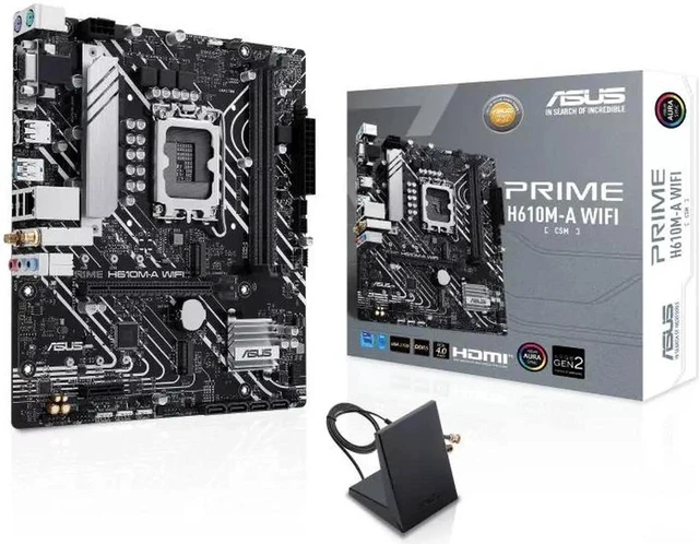 Main image of ASUS PRIME H610M-A WIFI - Motherboard - micro ATX - LGA1700 Socket - H610 Chipset - USB 3.2 Gen 2, USB 3.2 Gen 1 - Gigab