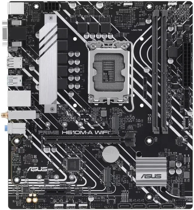 Alt view image 2 of 5 - ASUS PRIME H610M-A WIFI - Motherboard - micro ATX - LGA1700 Socket - H610 Chipset - USB 3.2 Gen 2, USB 3.2 Gen 1 - Gigab