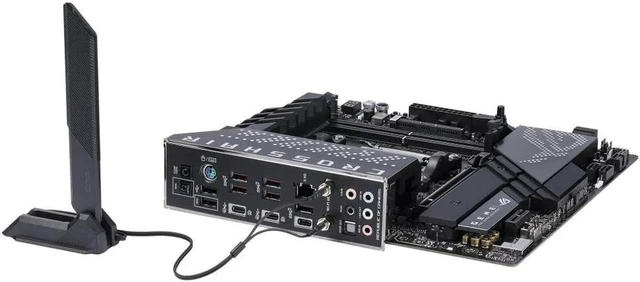 Alt view image 3 of 7 - ASUS ROG CROSSHAIR X670E GENE (AM5, AMD X670,micro-ATX ,DDR5, 3 x M.2 slots 4 x SATA
6Gb/s ports, 2.5Gb Ethernet ,Wi-Fi 6E, USB 3.2 Gen 2 Type-C USB4, EZ Flash ,Aura Sync )
