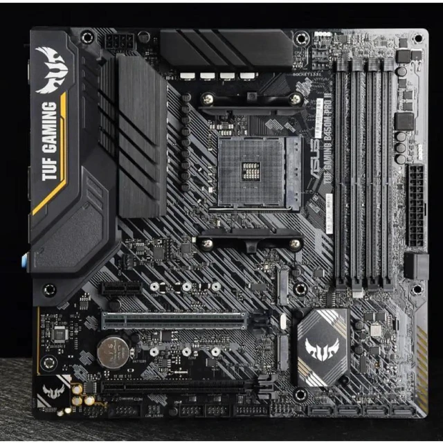 Alt view image 5 of 7 - ASUS TUF GAMING B450M-PRO II Motherboard, AMD Ryzen 3 AM4 DDR4, HDMI, Dual M.2 The micro ATX gaming , PCIe 3.0, AI microphone noise reduction, DisplayPort, USB 3.2, AURA SYNC RGB