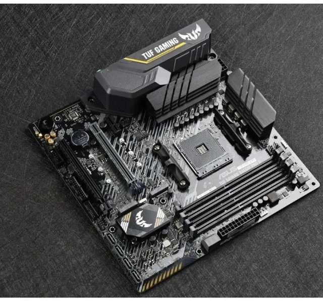 Alt view image 2 of 7 - ASUS TUF GAMING B450M-PRO II Motherboard, AMD Ryzen 3 AM4 DDR4, HDMI, Dual M.2 The micro ATX gaming , PCIe 3.0, AI microphone noise reduction, DisplayPort, USB 3.2, AURA SYNC RGB