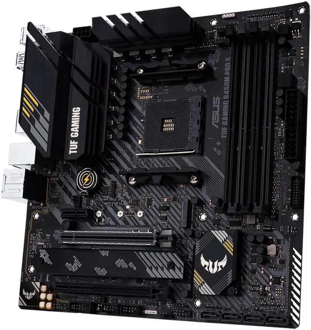 Alt view image 3 of 7 - ASUS TUF GAMING B450M-PRO II Motherboard, AMD Ryzen 3 AM4 DDR4, HDMI, Dual M.2 The micro ATX gaming , PCIe 3.0, AI microphone noise reduction, DisplayPort, USB 3.2, AURA SYNC RGB