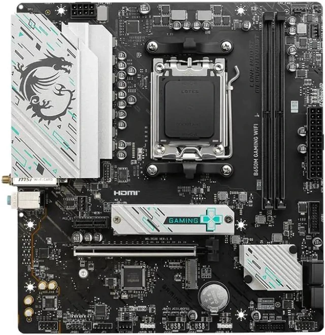Alt view image 3 of 4 - MSI B650M GAMING WIFI AMD B650 Socket AM5 DDR5 128GB Micro ATX Motherboard