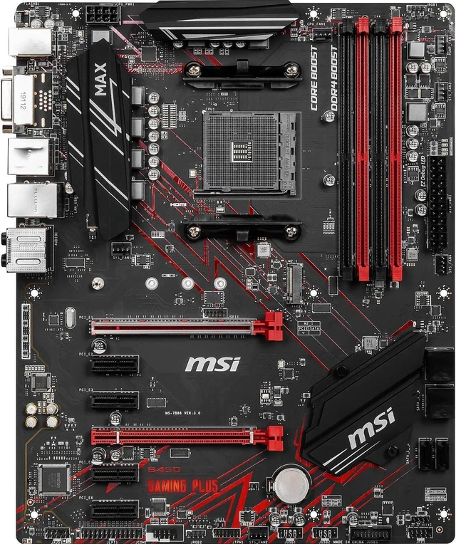 Alt view image 3 of 6 - MSI B450 GAMING PLUS MAX AM4 ATX AMD Motherboard