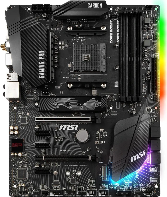 Alt view image 2 of 6 - MSI PERFORMANCE GAMING B450 GAMING PRO CARBON AC AM4 ATX AMD Motherboard