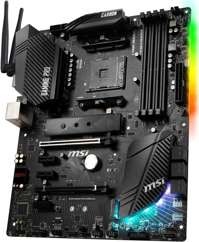 Alt view image 3 of 6 - MSI PERFORMANCE GAMING B450 GAMING PRO CARBON AC AM4 ATX AMD Motherboard