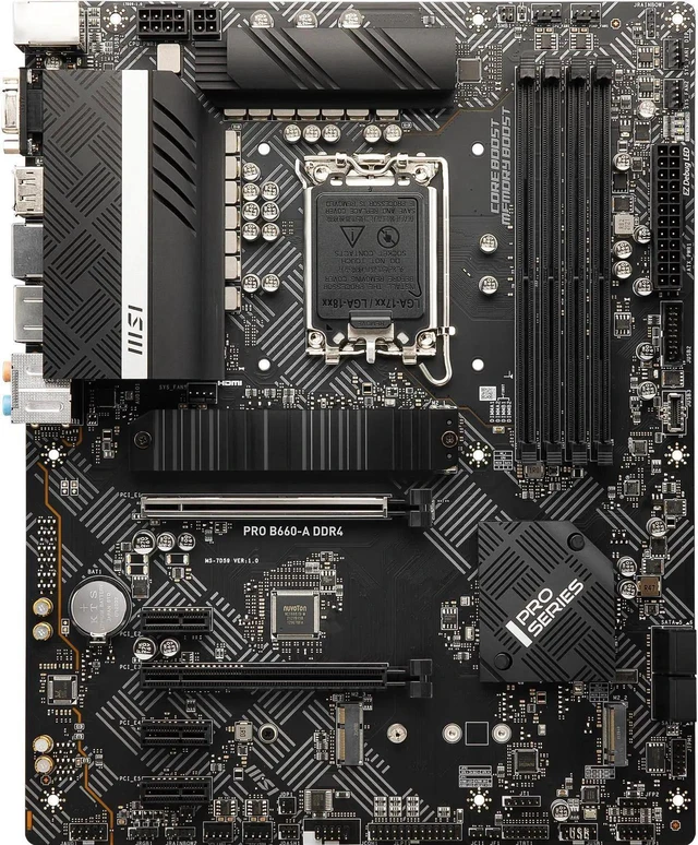 Alt view image 2 of 7 - MSI PRO B660-A DDR4 LGA 1700 Intel B660 SATA 6Gb/s ATX Intel Motherboard
