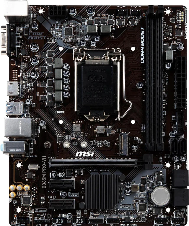 Alt view image 2 of 6 - MSI PRO B365M PRO-VH LGA 1151 (300 Series) Micro ATX Intel Motherboard