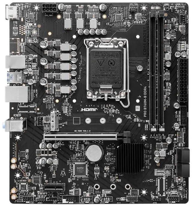 Alt view image 4 of 5 - MSI B760M-B DDR4 motherboard Supports 12th/13th/14th Gen Intel® Core Processors, Pentium® Gold and Celeron® Processors (LGA 1700)