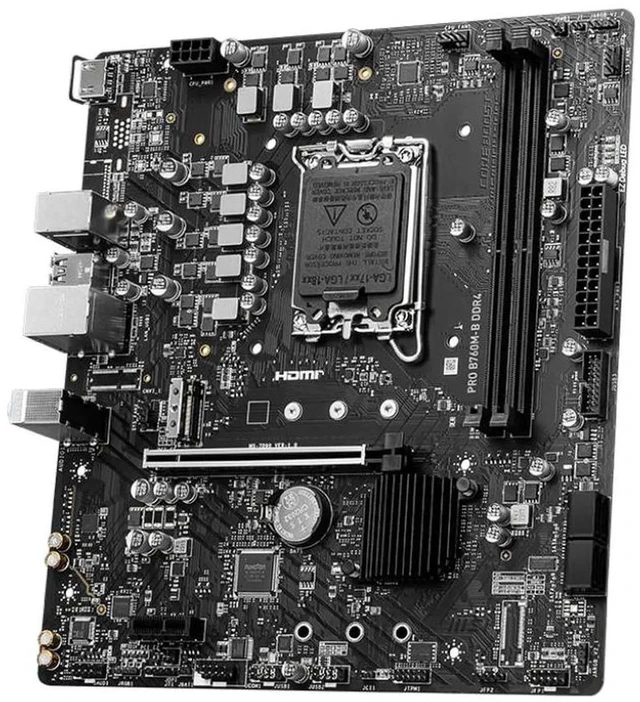 Alt view image 3 of 5 - MSI B760M-B DDR4 motherboard Supports 12th/13th/14th Gen Intel® Core Processors, Pentium® Gold and Celeron® Processors (LGA 1700)