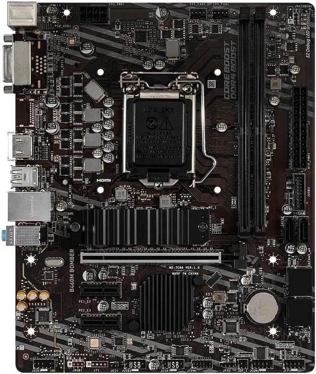 Main image of MSI B460M BOMBER LGA 1200 Intel B460 SATA 6Gb/s Micro ATX Intel Motherboard