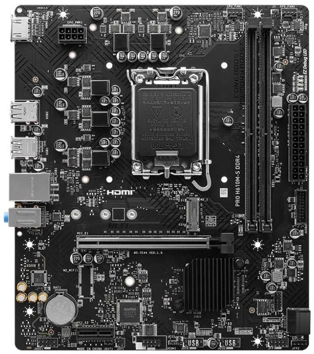 Alt view image 2 of 5 - MSI PRO H610M-S DDR4 LGA 1700 Intel H610 SATA 6Gb/s Micro ATX Intel Motherboard
