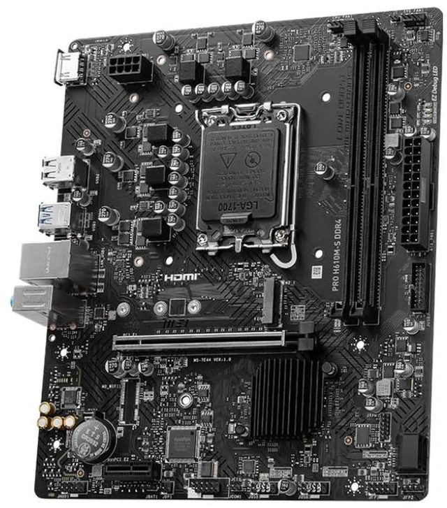Alt view image 4 of 5 - MSI PRO H610M-S DDR4 LGA 1700 Intel H610 SATA 6Gb/s Micro ATX Intel Motherboard