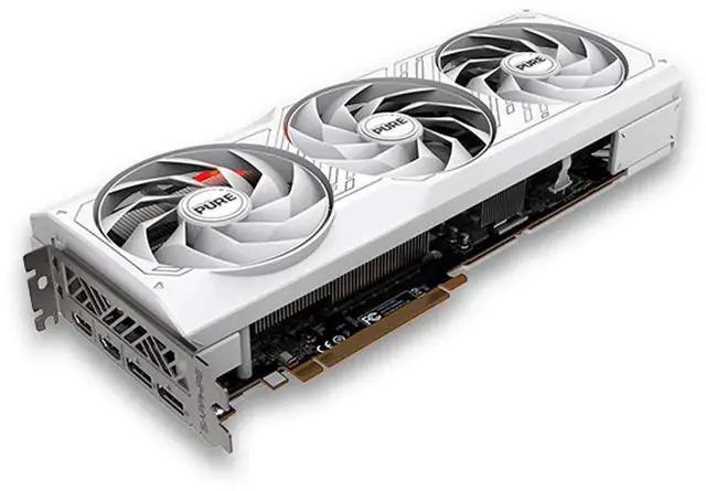 Alt view image 2 of 5 - SAPPHIRE Tech PURE RX7900 GRE 16G D6 OC Gaming Graphics Card, (PCIe 4.0, 16GB GDDR6, HDMI 4K, DisplayPort 2.1a, video card, High TG Copper PCB, Digital Power Design), WHITE