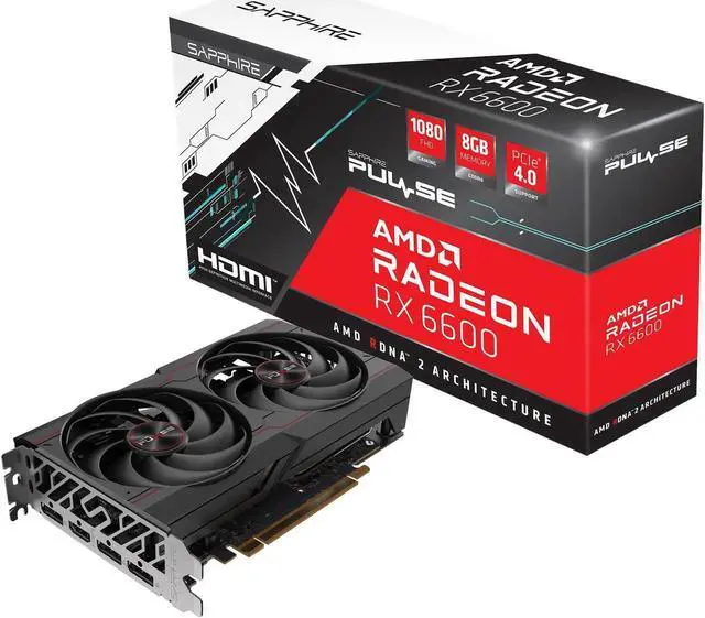 Alt view image 2 of 5 - SAPPHIRE PULSE Radeon RX 6600 Graphics Card 11310-01-20G