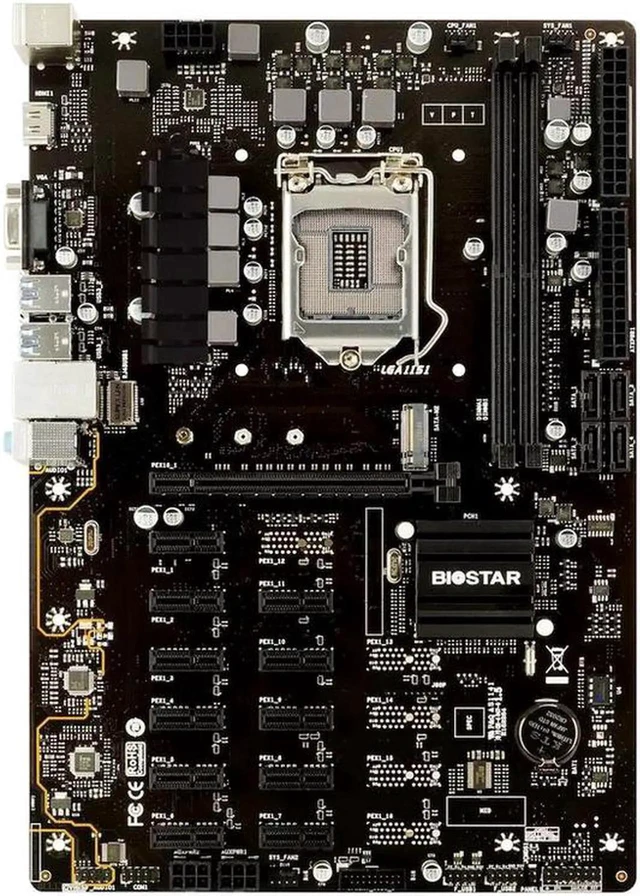 Alt view image 2 of 4 - Biostar TB360-BTC PRO 12 GPU Crypto Mining Motherboard ATX 32G 12 X Pci-E 3.0 Usb 3.1 Intel Btc Mine Board