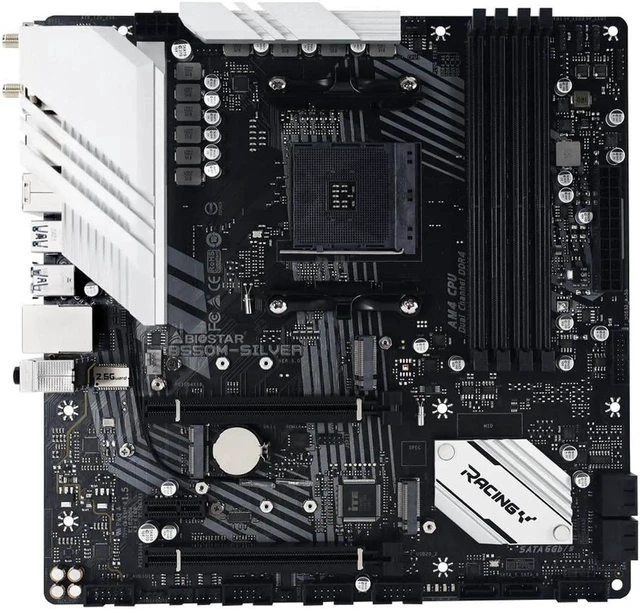 Alt view image 3 of 4 - Biostar B550M-Silver AMD AM4 PCIe 4.0 Micro ATX Gaming Motherboard