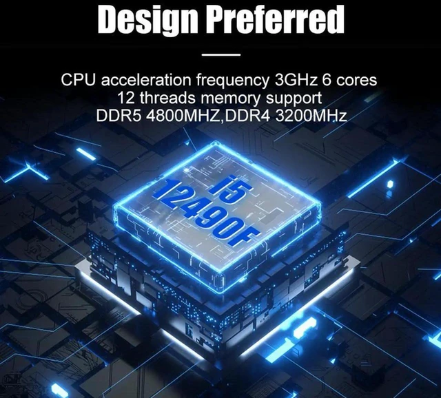 Alt view image 3 of 3 - Intel Core i5-12490F Alder Lake Desktop Processor Game Special Edition i5 12th Gen, 6 Cores up to 4.6 GHz Turbo LGA 1700 65W Without Graphics and Fan -Black Box