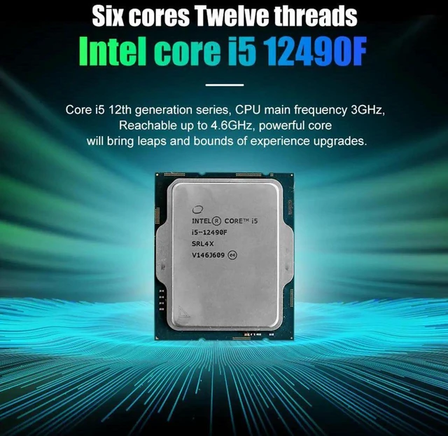 Main image of Intel Core i5-12490F Alder Lake Desktop Processor Game Special Edition i5 12th Gen, 6 Cores up to 4.6 GHz Turbo LGA 1700 65W Without Graphics and Fan -Black Box
