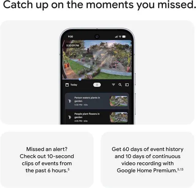 Alt view image 2 of 5 - Nest Cam Outdoor (Wired, 2nd Gen) - Security Camera with 2K Video and Gemini, Night Vision, 2-Way Audio - Works with Google Home - 2025 Model - Snow