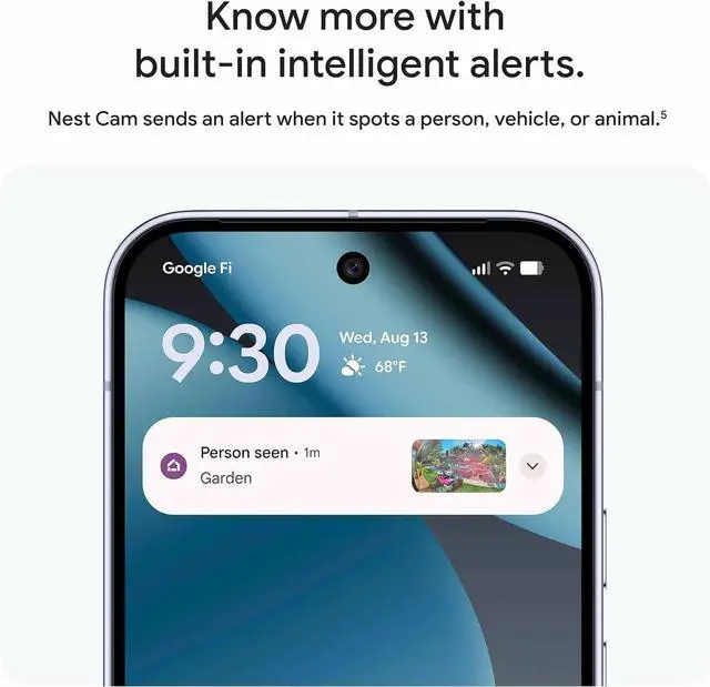 Alt view image 4 of 5 - Nest Cam Outdoor (Wired, 2nd Gen) - Security Camera with 2K Video and Gemini, Night Vision, 2-Way Audio - Works with Google Home - 2025 Model - Snow