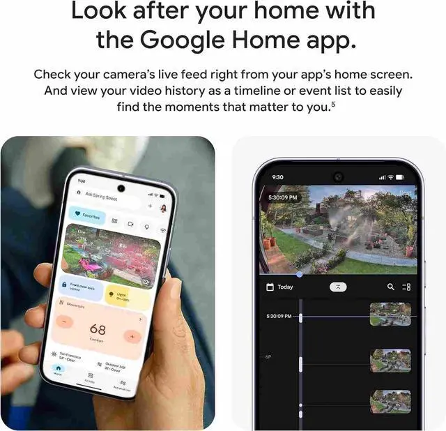 Alt view image 5 of 5 - Nest Cam Outdoor (Wired, 2nd Gen) - Security Camera with 2K Video and Gemini, Night Vision, 2-Way Audio - Works with Google Home - 2025 Model - Snow