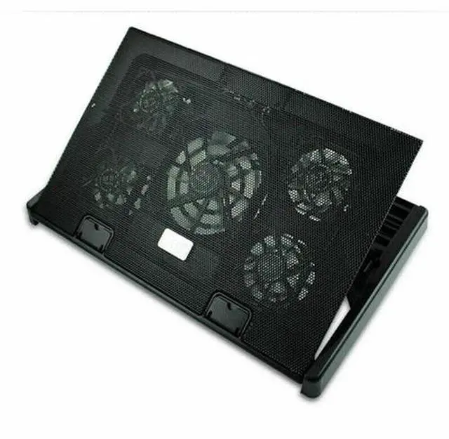 Alt view image 7 of 7 - Laptop Cooling Pad For 11-17" inch Laptop Dual USB Fan Cooler Stand 5 Quiet Fans