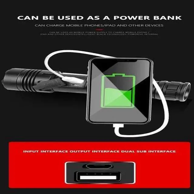 Alt view image 4 of 7 - 1000000 Lumens Super Bright LED Tactical Flashlight Rechargeable LED Work Light