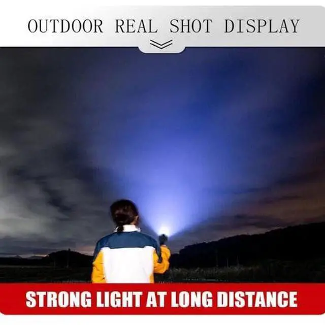 Alt view image 7 of 7 - 1000000 Lumens Super Bright LED Tactical Flashlight Rechargeable LED Work Light