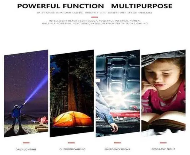 Alt view image 6 of 7 - 1000000 Lumens Super Bright LED Tactical Flashlight Rechargeable LED Work Light