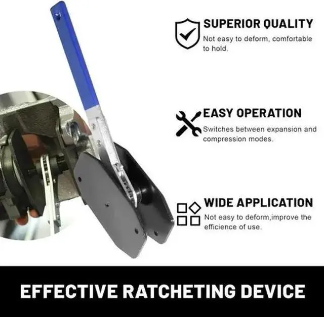 Alt view image 5 of 7 - Car Ratchet Brake Piston Wrench Caliper Spreader Pad Install Tool Press Portable