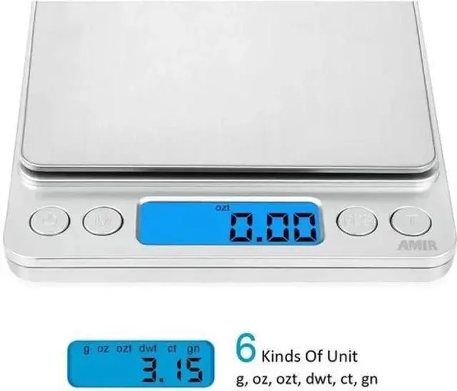 Alt view image 2 of 7 - Jewelry Gold Silver Coin Gram Digital Scale 3000g x 0.1g Pocket Size Herb Grain