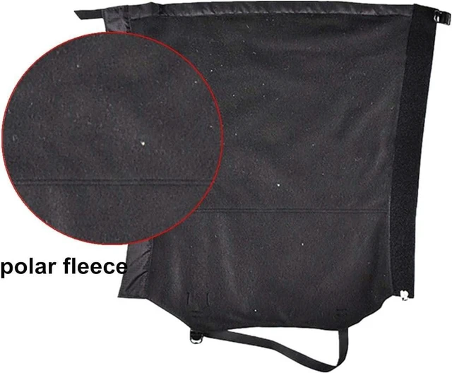 Alt view image 5 of 7 - Boot Gaiters Soft shell Windproof Composite Fleece Lining Adjustable Wide Strap-black size L