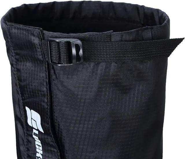Alt view image 7 of 7 - Boot Gaiters Soft shell Windproof Composite Fleece Lining Adjustable Wide Strap-black size L