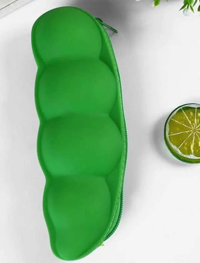 Main image of Pen/Pencil case Creative Fruit and Vegetable Shape Stationery Bag-Pea