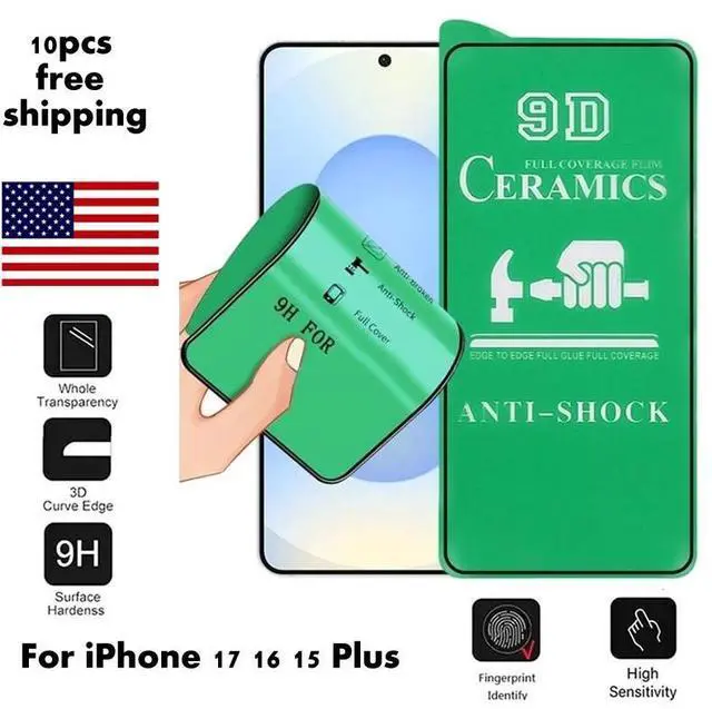 Main image of For iPhone 17 16 15 Plus 14 13 12 11 XS 9D Ceramics Film Screen Protector 10pcs-iP17 AIR 10pcs For iPhone 17 AIR 10 Pieces